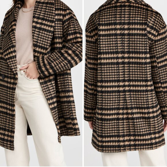 Avec Les Filles Plaid Shawl Collar Coat - Picture 1 of 6